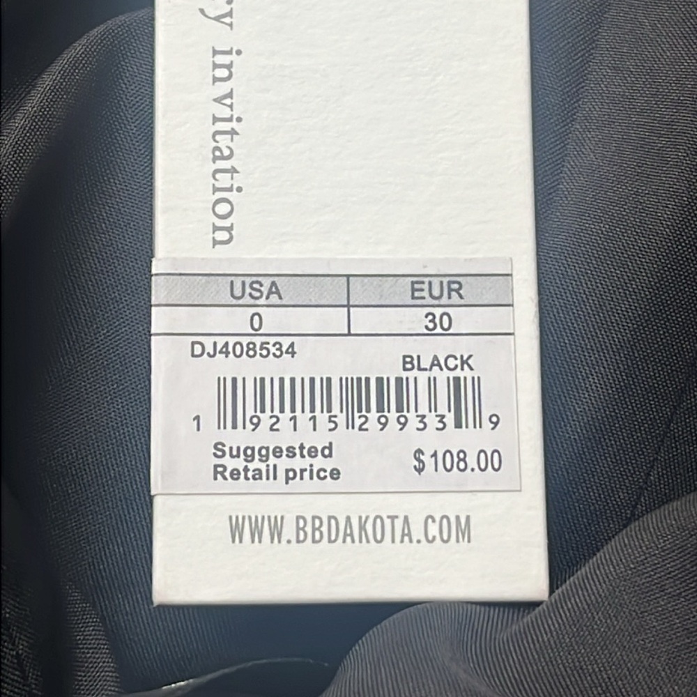 NWT BB DAKOTA Black Strapless Zipper Back Bodycon MIDI Dress Sz 0 - Picture 4 of 5